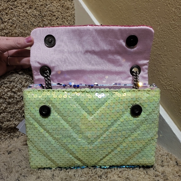 NWT Kurt Geiger Medium Kensington Multi Color Sequin Bag Purse - Picture 4 of 16